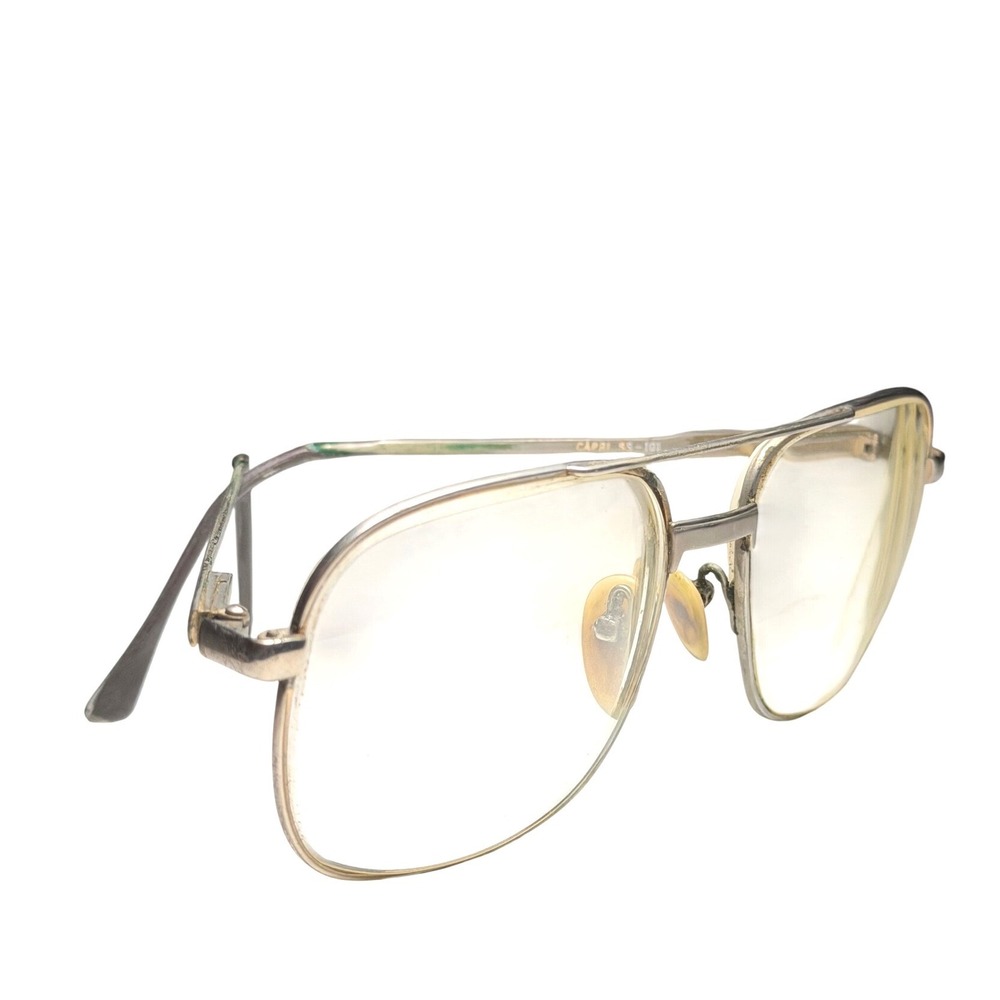 Vintage Capri SS-101‎ Aviator Eyeglasses Gold Electroplate Double Bridge Frames